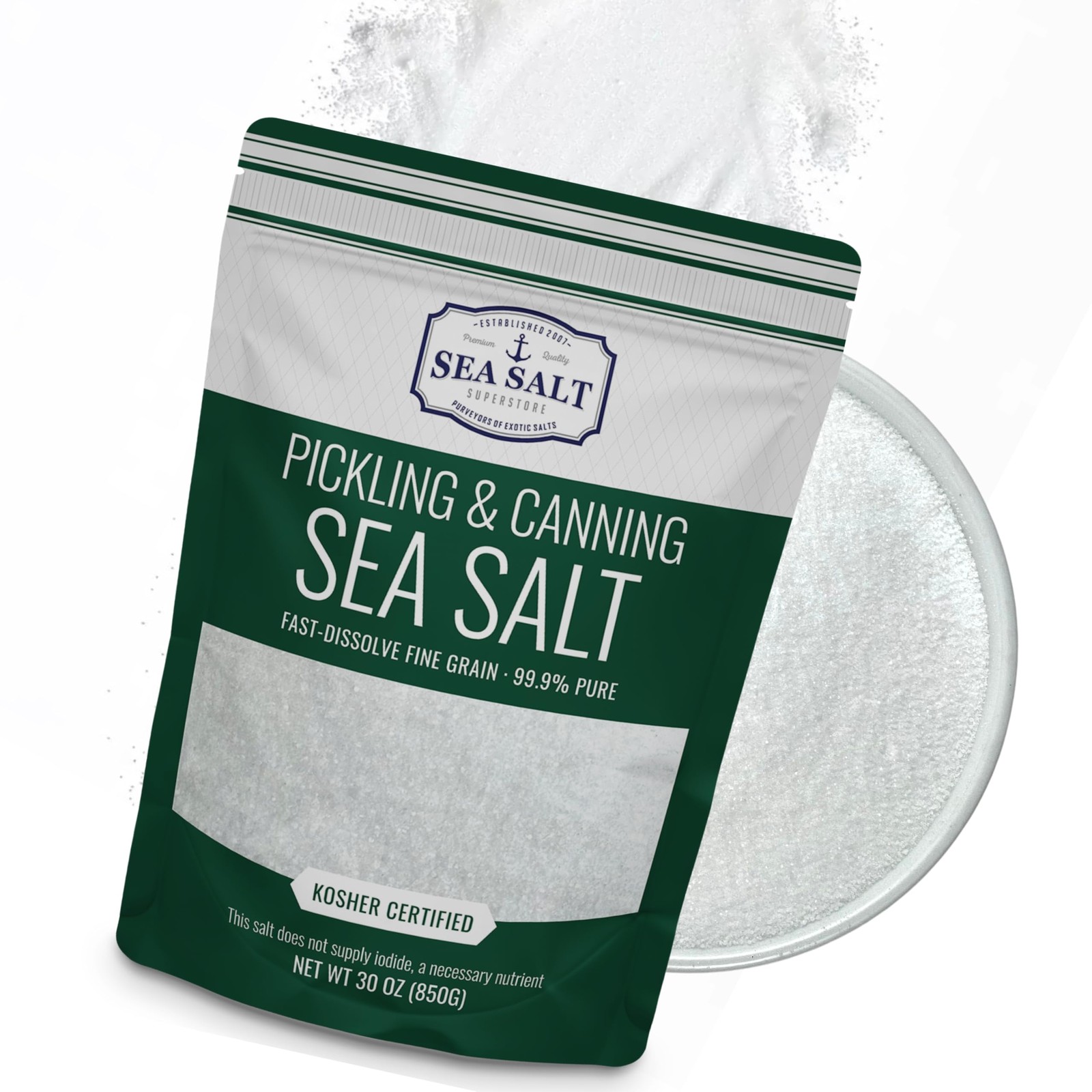 Pickling & Canning Pickling & Curing Salt for Natural Preserving, Fine Kosher…