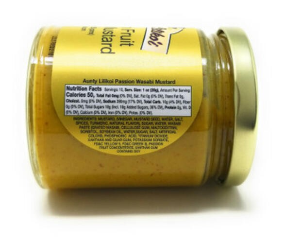 Aunty Lilikoi Passion Fruit Wasabi Mustard 9 oz Hawaiian Gourmet Gluten Free