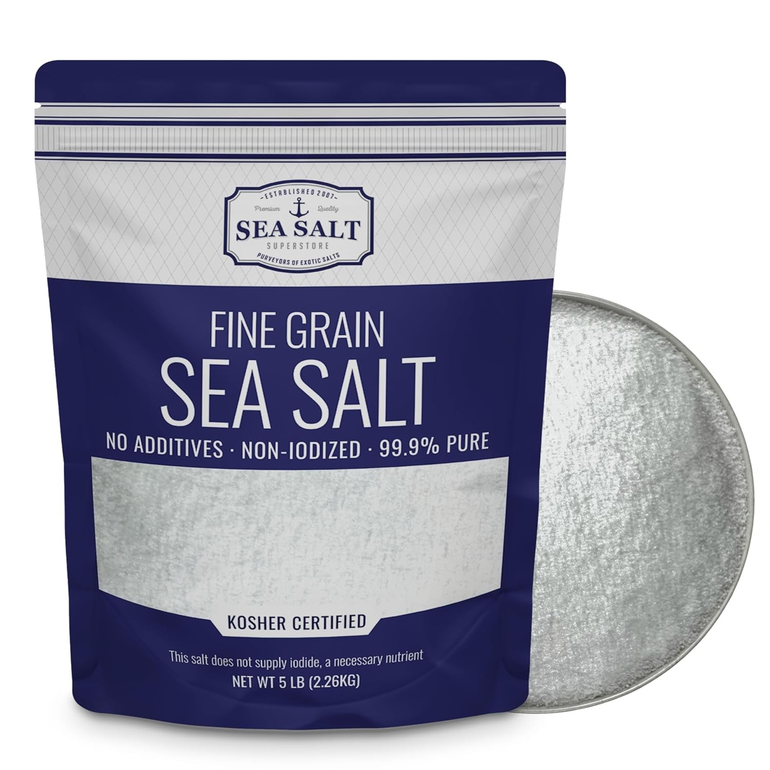 Fine Grain Sea Salt from Baja California, Replacement 80 Ounce (Pack of 1)