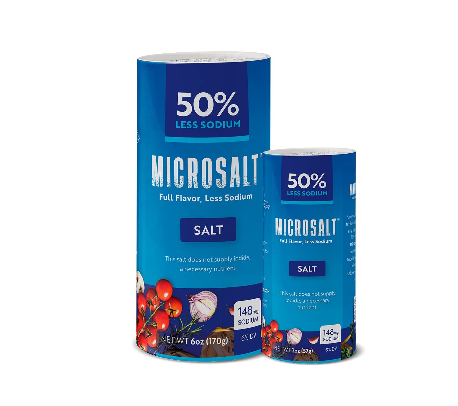 Microsalt 50% Less Sodium Salt, Regular Salt Substitute, 2 Ounce (Pack of 2)