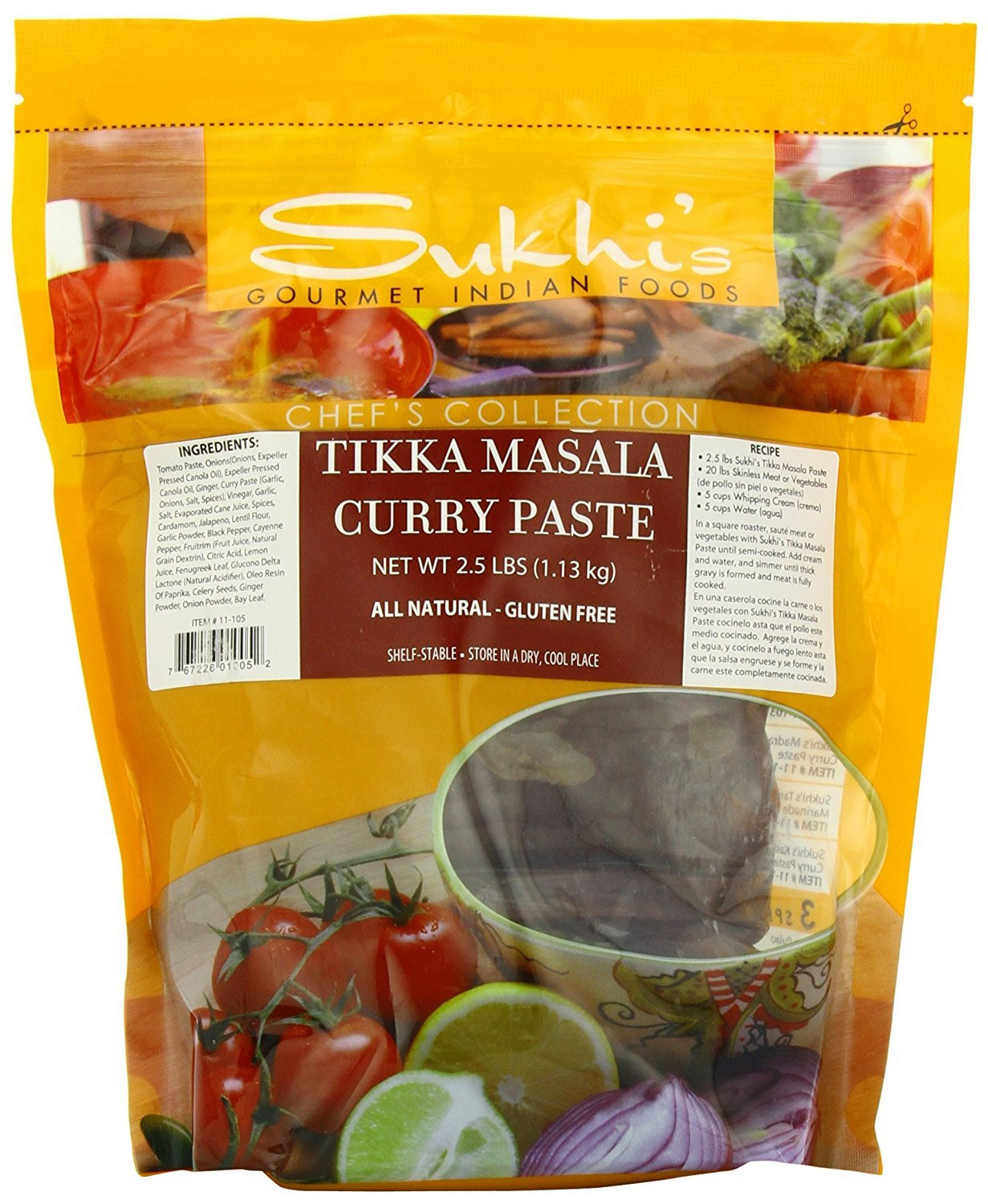 Indian Curry Sauce – Chicken Tikka Masala Sauce 2.5Lbs, Gluten Free Tikka Masala