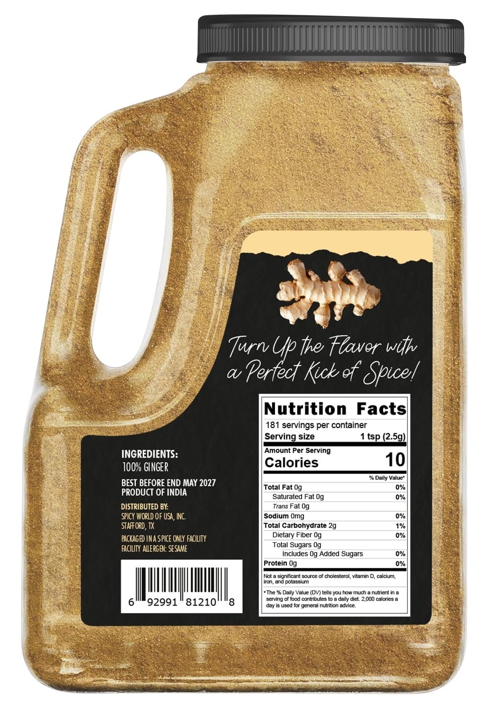 Bulk Ginger Powder 5 LB – Gluten Free Ground Dried Ginger Root for Cooking, Baki