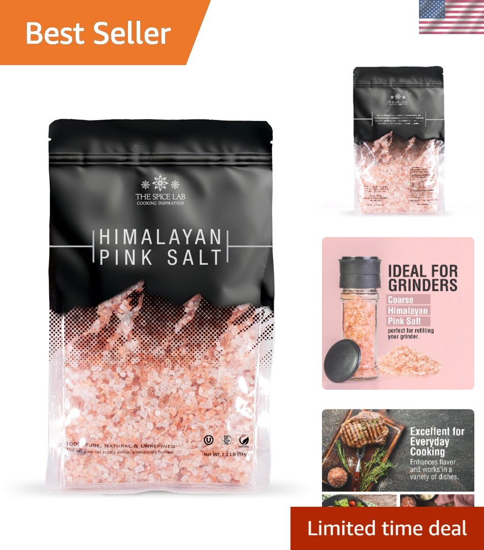 2.2 lb Coarse Himalayan Pink Salt – Natural, Kosher Certified Gourmet Salt
