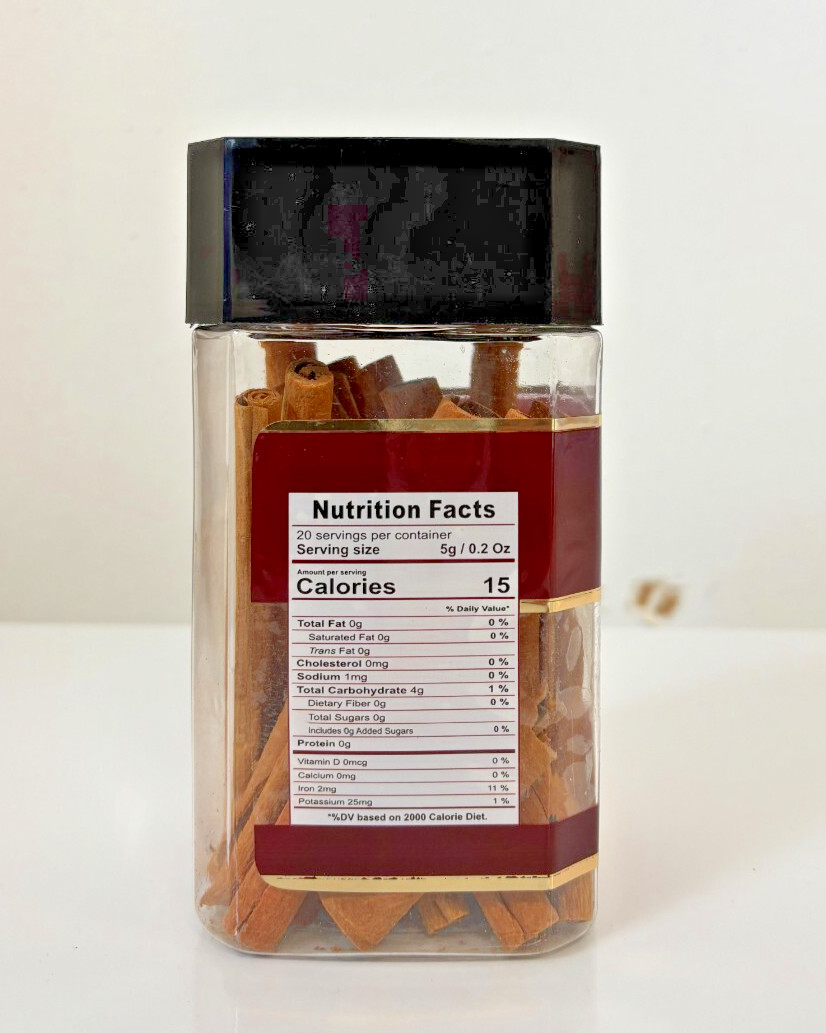 Premium Round Cinnamon Net Wt 3.5 oz (100g), Asli Brand