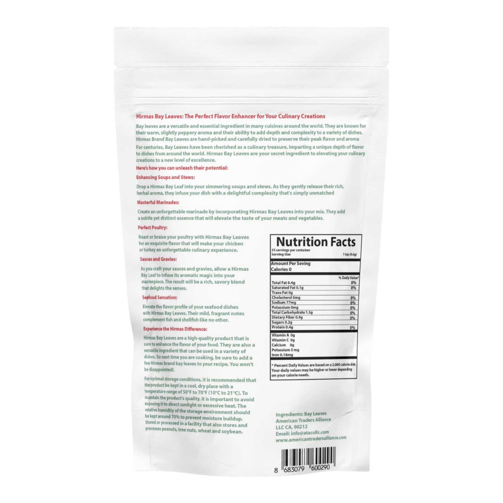 – Bay Leaves (0.75 oz) – Whole Leaves, Non-GMO Verified, Freshly Packed for L…