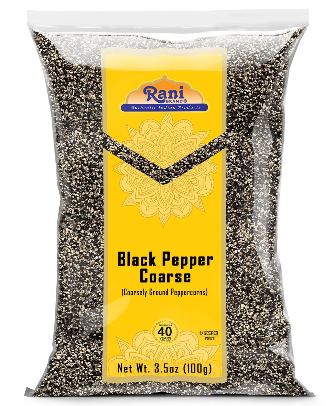Rani Black Pepper Coarse Ground 28 Mesh (Table Grind), Premium Indian 3.5oz