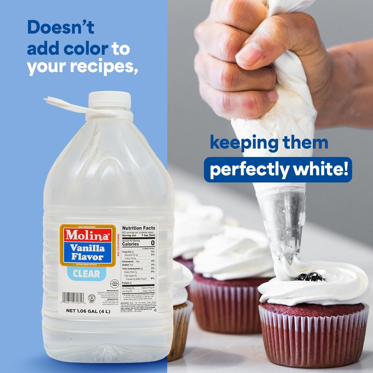 Clear Vanilla Extract, 1 Gallon (135.3 oz) Perfect for Baking, Enhances Flavor W