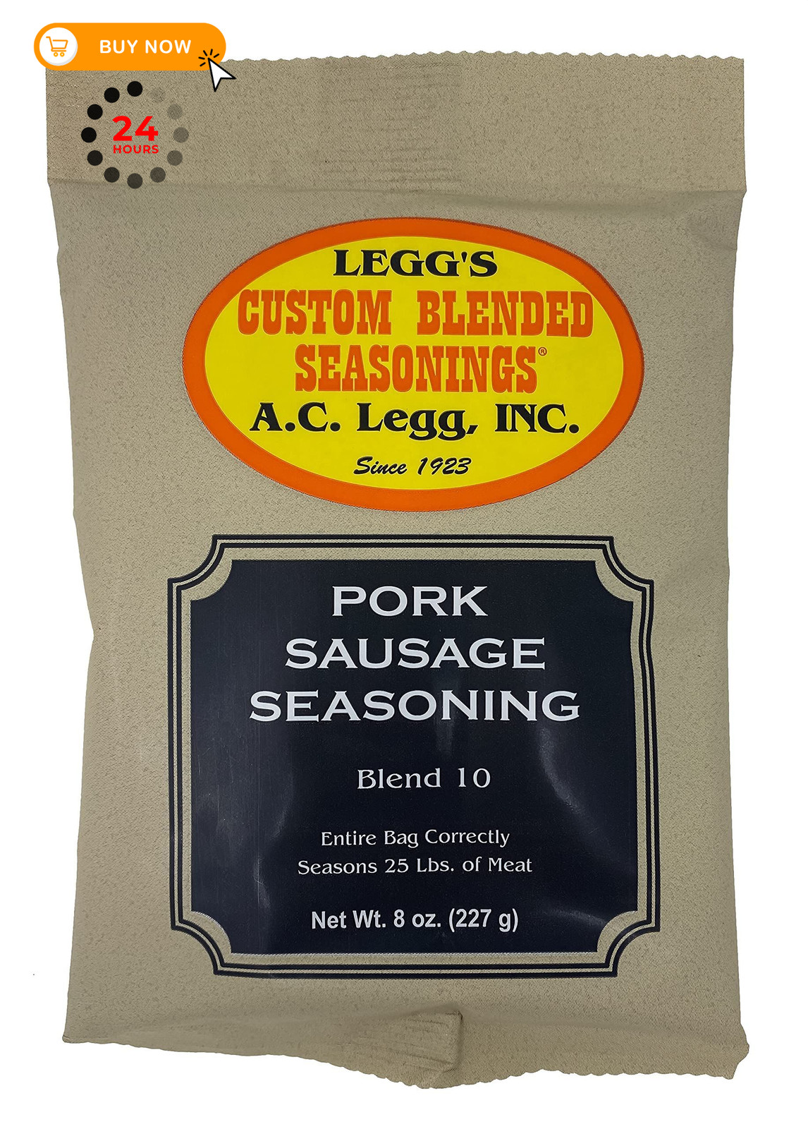 A.C. Legg, Inc. Blend 10 Sausage Seasoning, Breakfast 8 Ounce (Pack of 24)