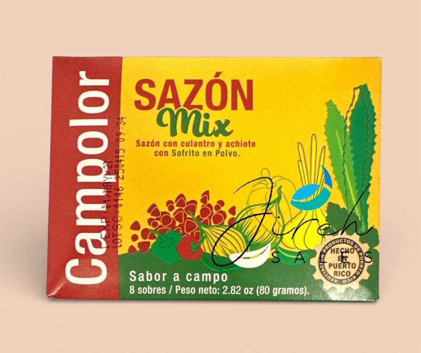 Sazon Mix Con Sofrito en Polvo Campolor P.R. 8 Sobresitos 2 Pack