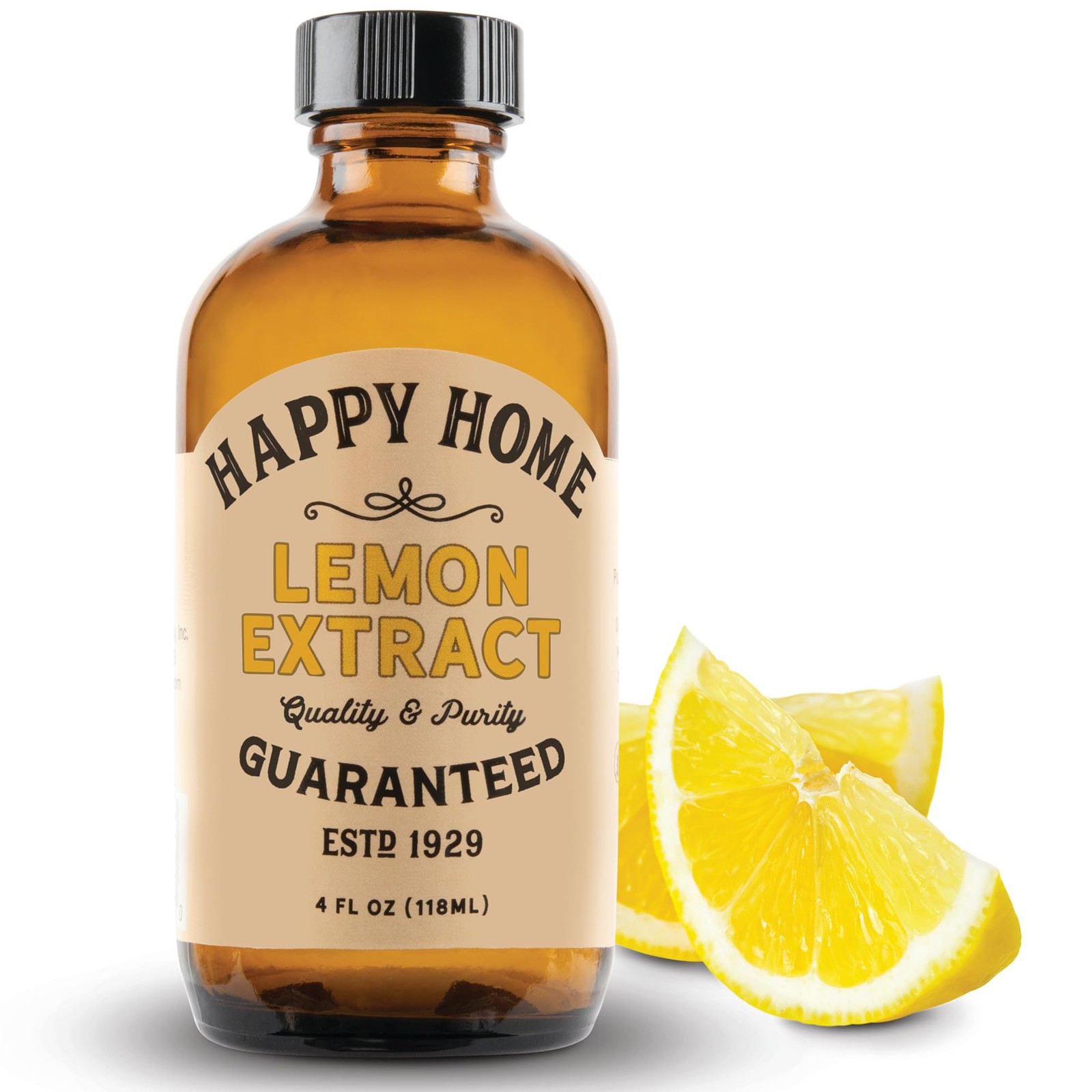 Pure Lemon Extract- Certified Kosher, 4 oz.