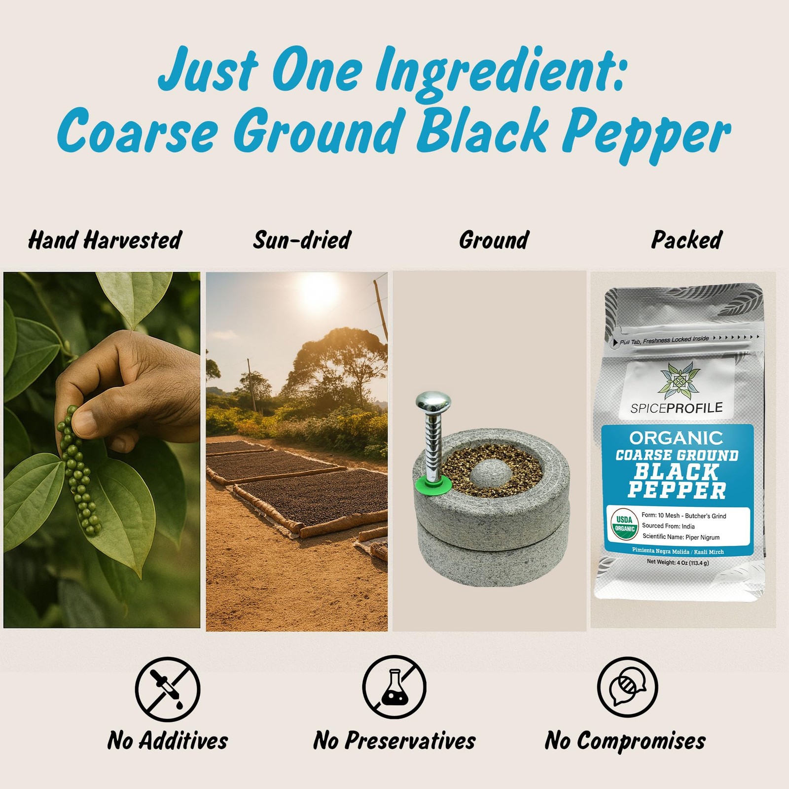 USDA Organic Coarse Ground Black Pepper, Lab Tested for Heavy Metals, Reseala…