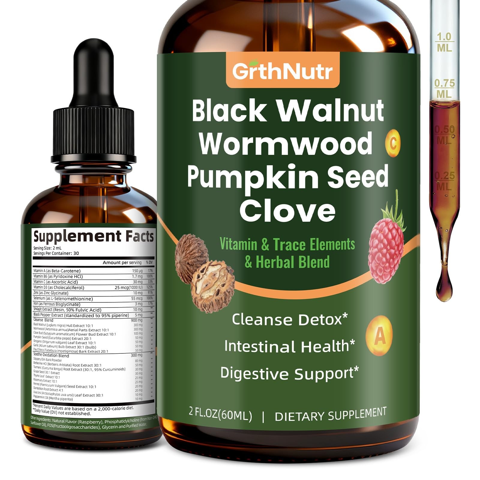 Black Walnut Wormwood Clove Tinture Cleanse for 60 Fl Oz (Pack of 1)