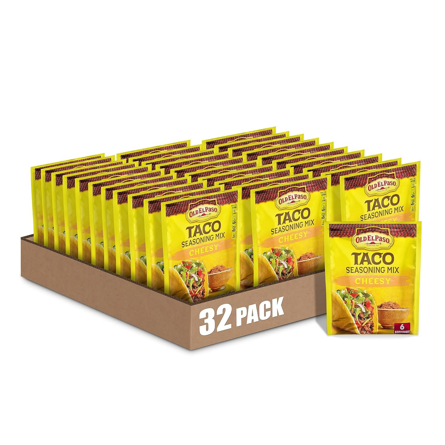 Taco Seasoning Mix, Cheesy, 1-Ounce Packet (Pack of 32)