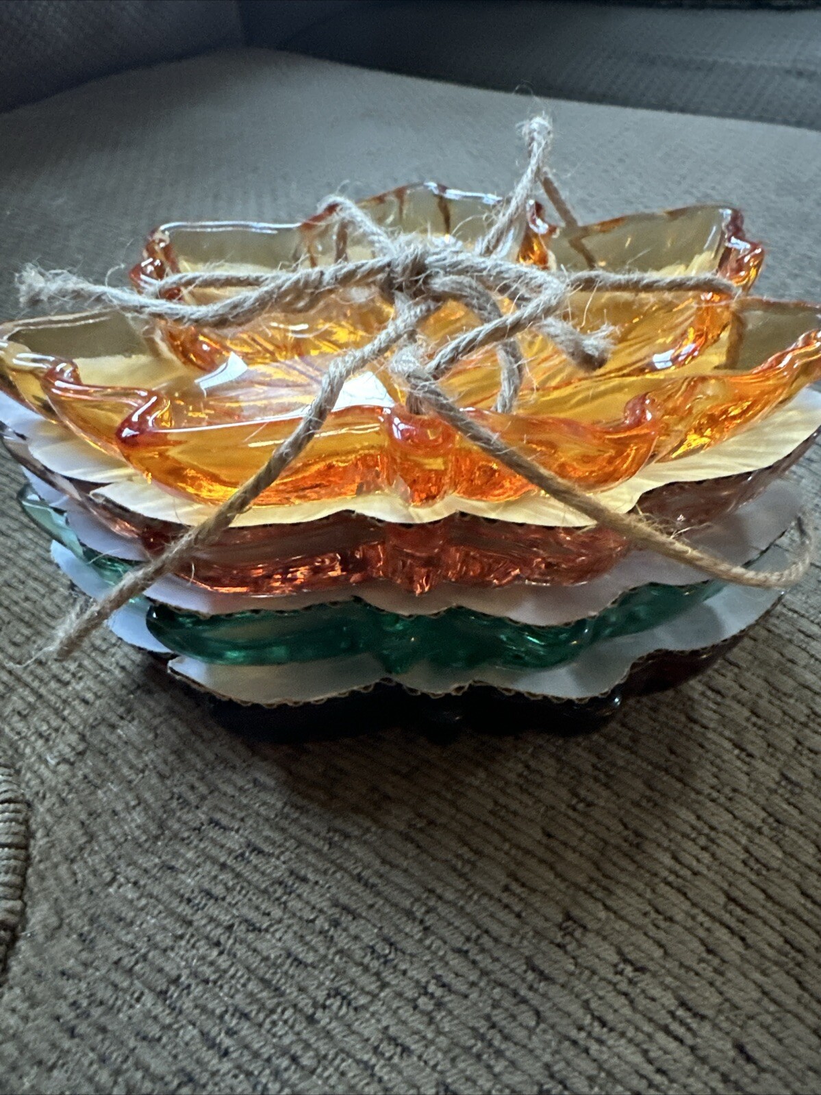 4 Candy Trinket Or Ashtray Fall Leaves New Leaf Plates Trees Elegant Decor Gran