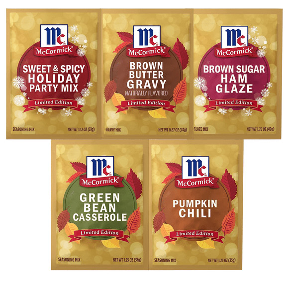 McCormick Limited Edition Seasoning Variety 5 Pack Brown Butter Gravy, Pumpkin