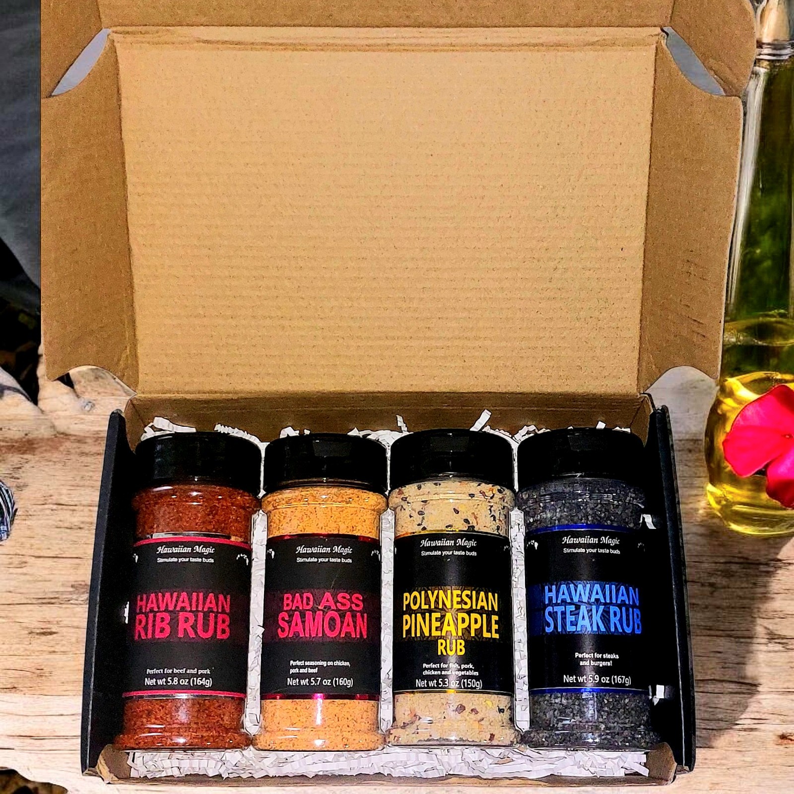 Hawaiian BBQ Collection, 4pk Hawaiian Rib, Samoan, Pineapple, Steak Rubs