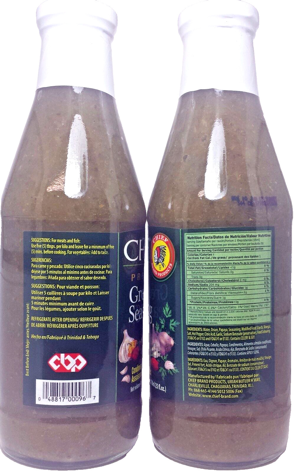 Chief Premium Green Seasoning – 25 oz each – 2 Bottles