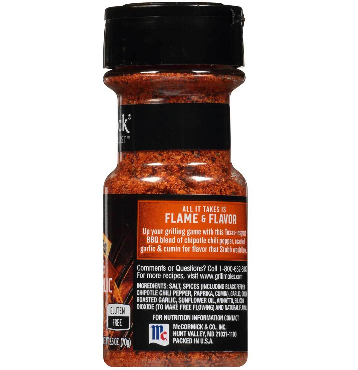McCormick Grill Mates Chipotle & Roasted Garlic Seasoning – 2.5 Oz – Pack of 6