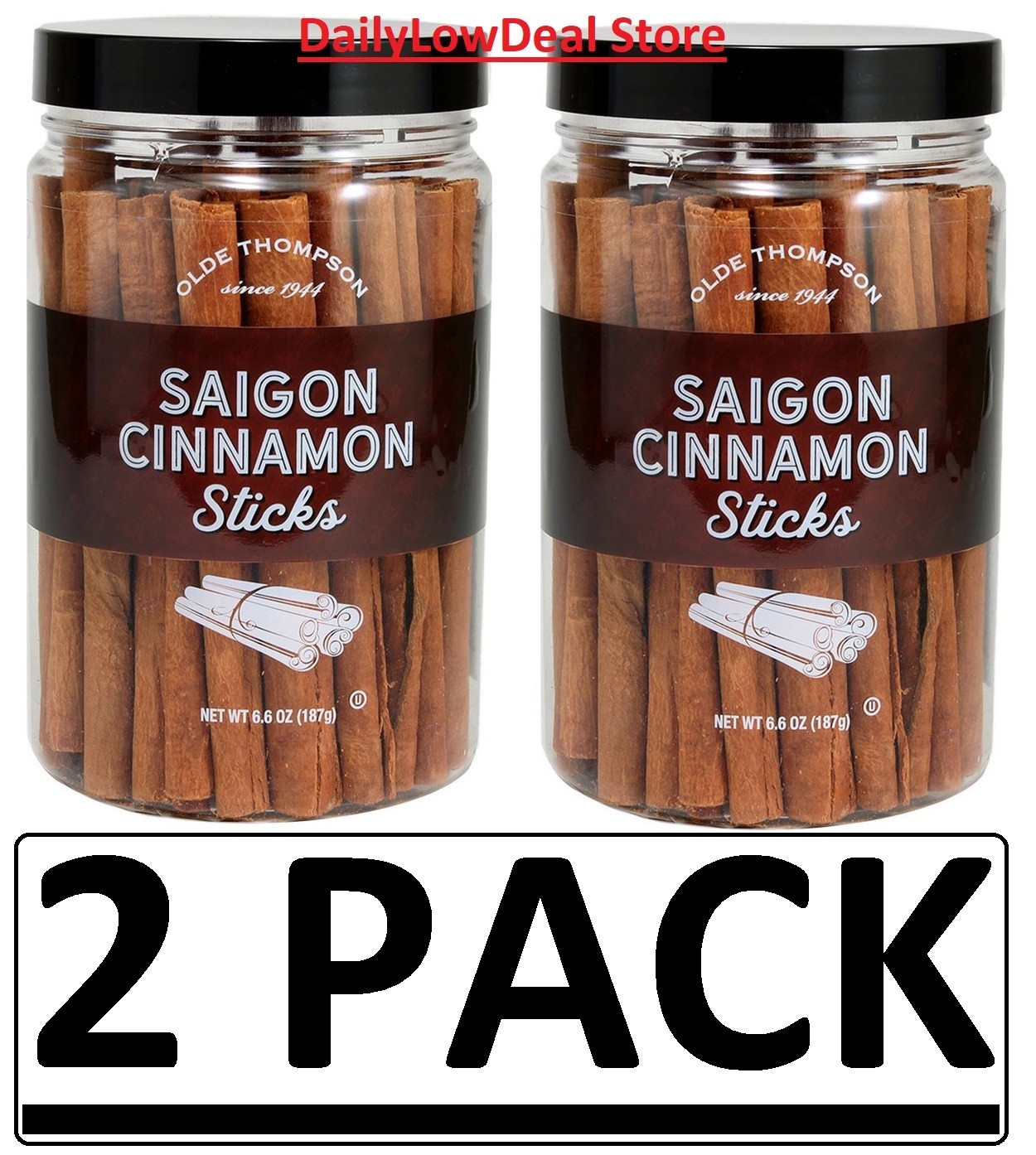 2 PACK – Olde Thompson Saigon Cinnamon Sticks Rich Aroma 6.6 oz (Total 13.2 oz)