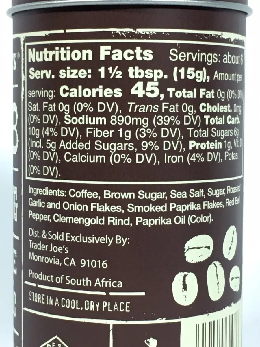4 Pack Trader Joe’s BBQ Rub & Seasoning with Coffee Garlic 3.5 oz Shaker Tin Can