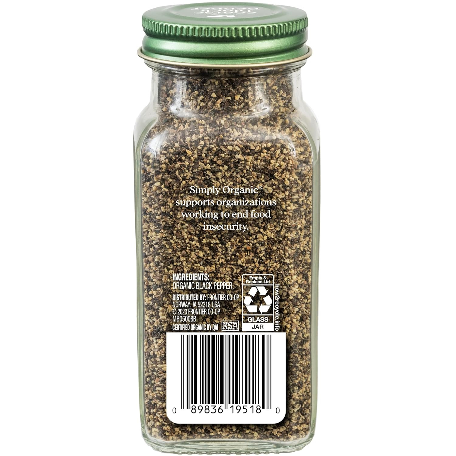 , Pepper Black Coarse Grind Organic, 2.47 Ounce