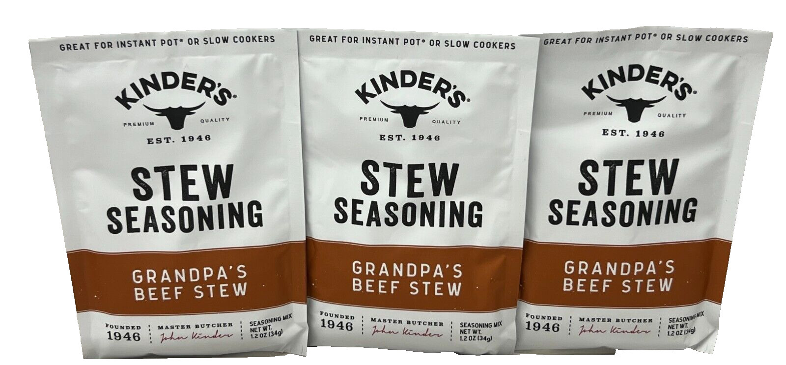 Kinders Grandpa’s Beef Stew Seasoning Mix 1 .2 oz (3 Pack)