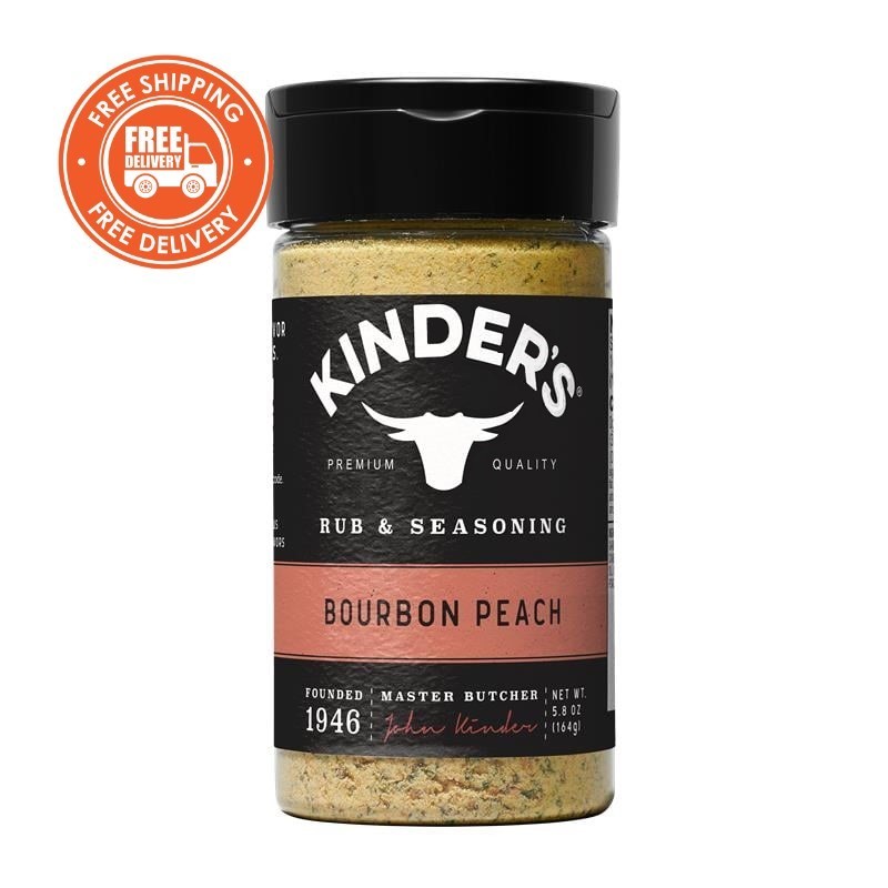 Kinder’s Bourbon Peach Seasoning Blend with Molasses & Ancho Chili, 5.8 oz