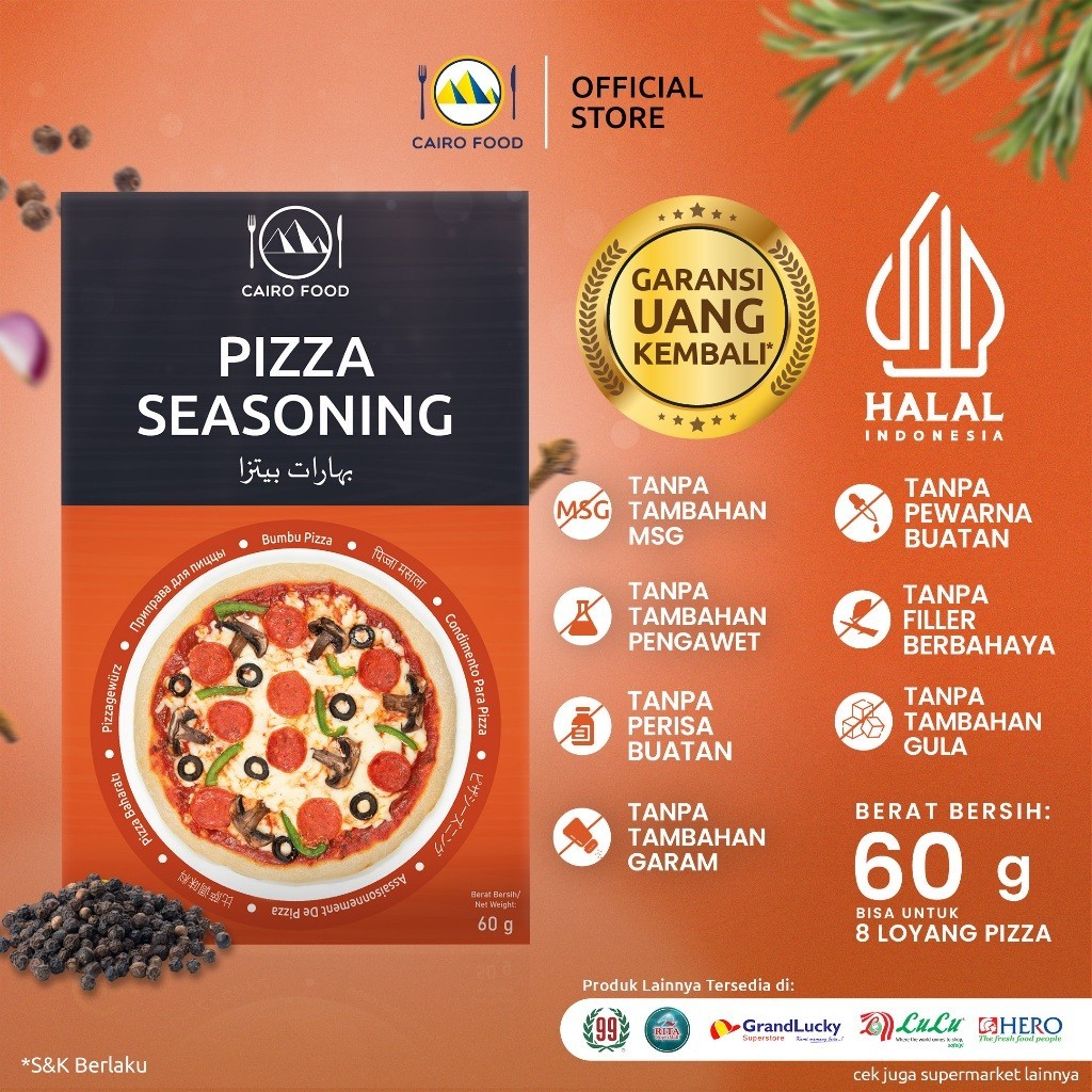 Pizza Untuk Saus Tomat Dan Adonan Seasoning Spice Blend No MSG Gluten Free Sweet