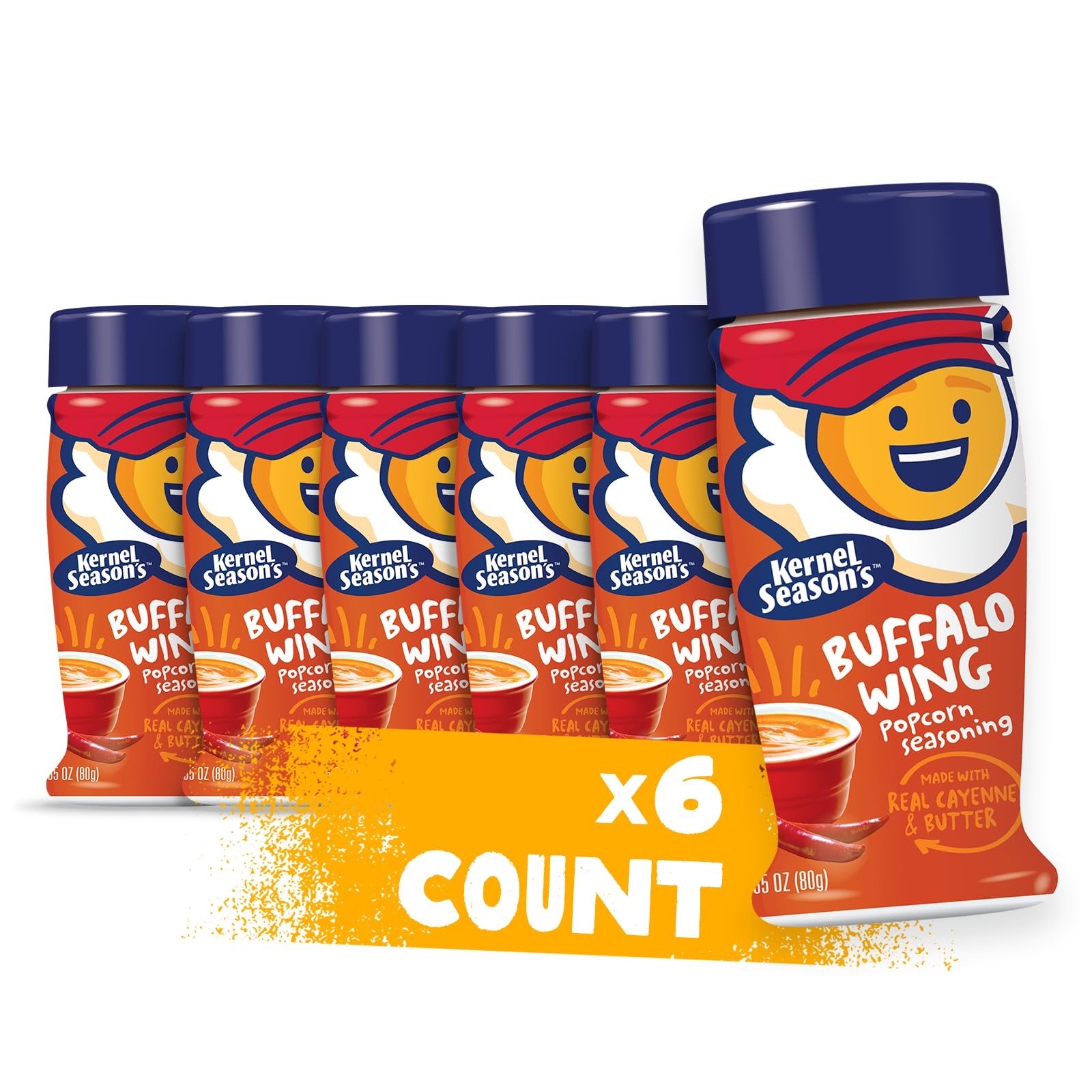 Kernel Season’s Popcorn Seasoning, Buffalo Wing, 2.85 Ounce (Pack of 6), Red