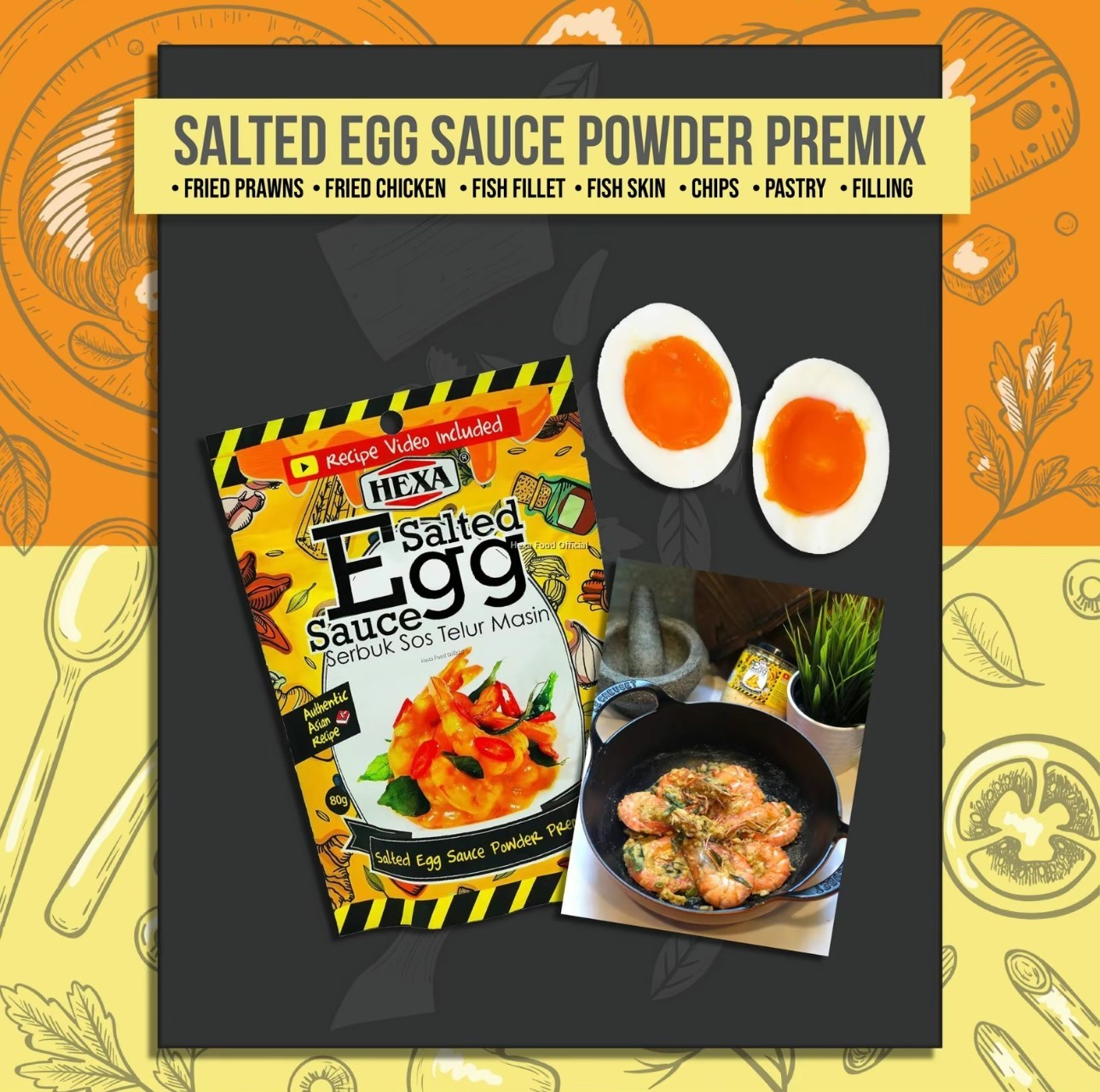 2x Spicy Salted Egg Sauce Premix (160g) cooking powder food HALAL & TASTY