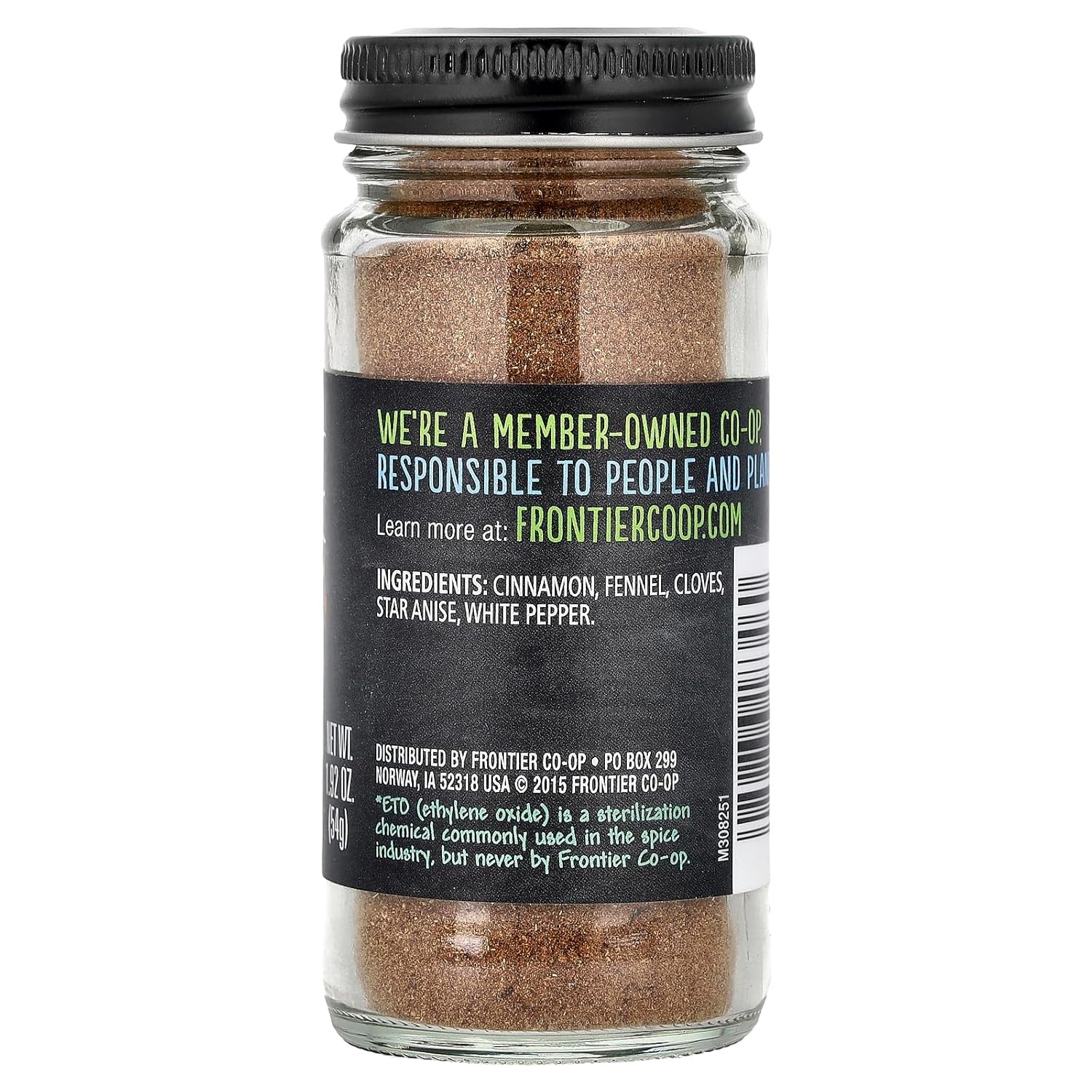 Frontier Co-op Five Spice Powder, 1.92 oz – Seasoning Mix of Cinnamon