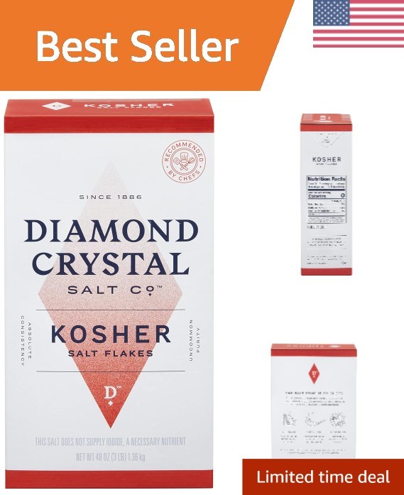 Kosher Salt – Full Flavor, No Additives – Pure and Natural Since 1886-3 Pound…