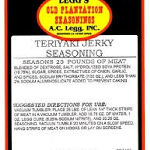 AC Legg Teriyaki Jerky Blend 134 – 20.25 oz Bag – Seasons 25 lbs of Meat
