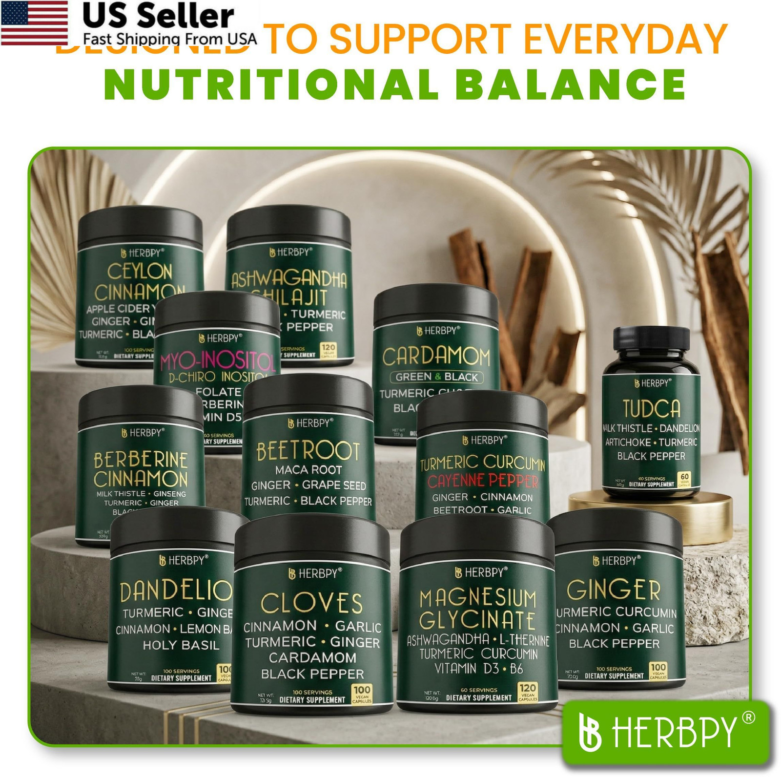 Herbpy 7in1 Cayenne Pepper and Turmeric Supplement – 60 Count (Pack of 2)