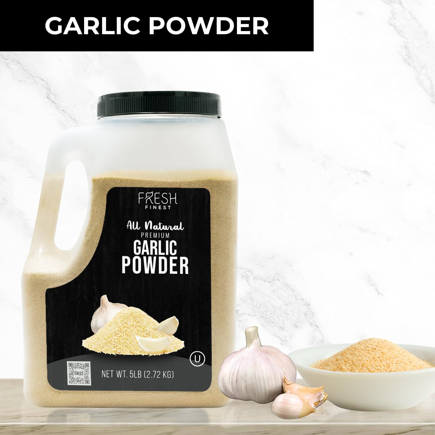 Fresh Finest Bulk 5 LB Premium Garlic Powder – Kosher Certified Non-Gmo Ground