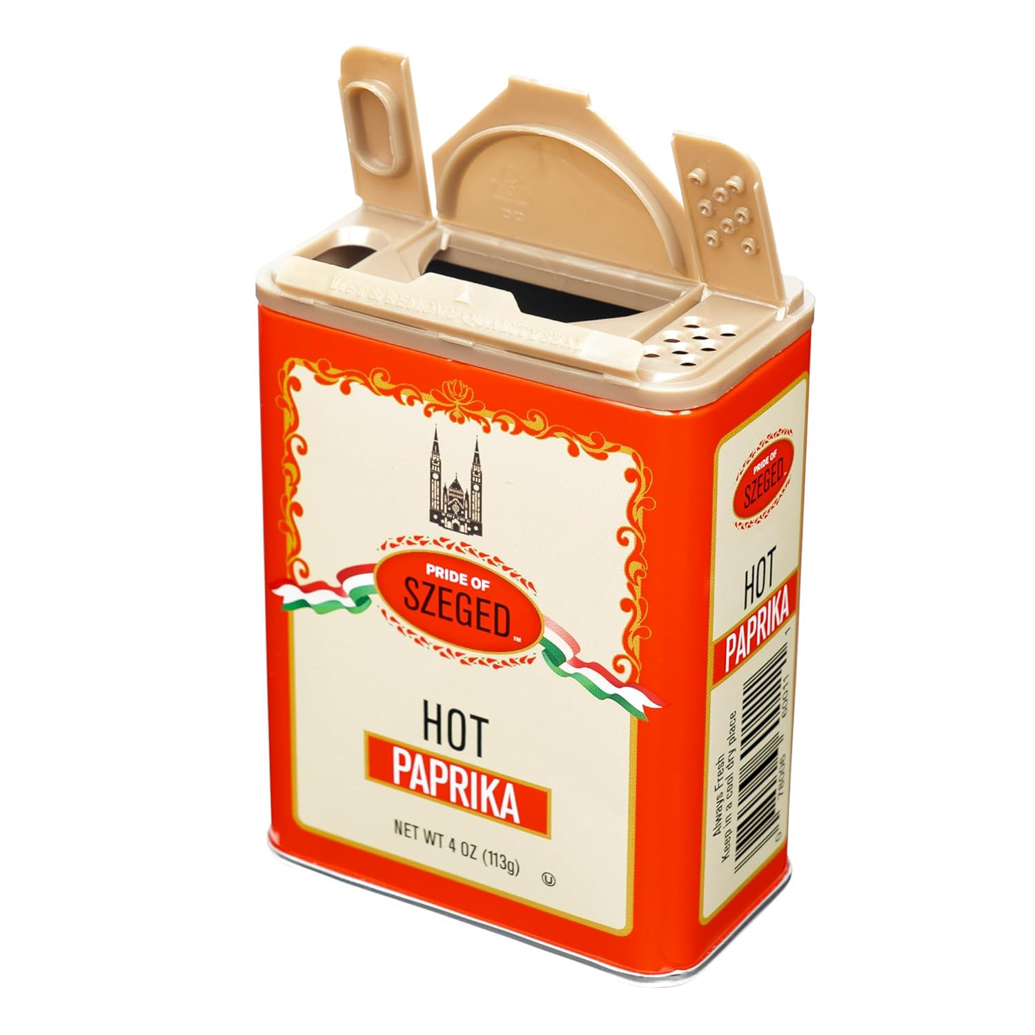 Hot Paprika Powder, Bright Red, 4 Oz. Tin, 1-Count