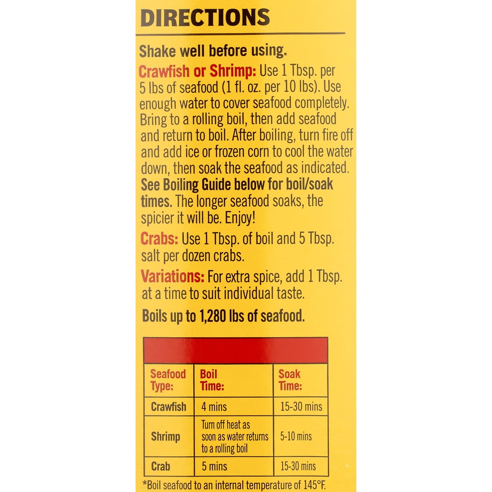 2 pack Concentrated Crawfish Shrimp & Crab Boil 1 gal