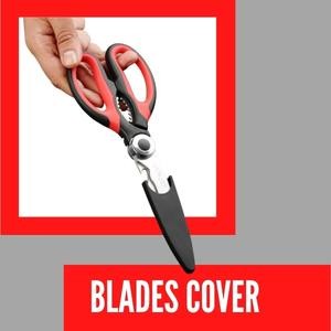 Kitchen Scissors Stainless Steel Sharp Blades with Cushioned Soft TPR Grip for