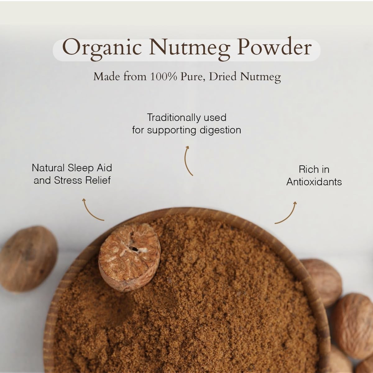 Geo-Fresh Organic Nutmeg Ground Powder, 1.76 oz (50g) Ounce (Pack of 1)