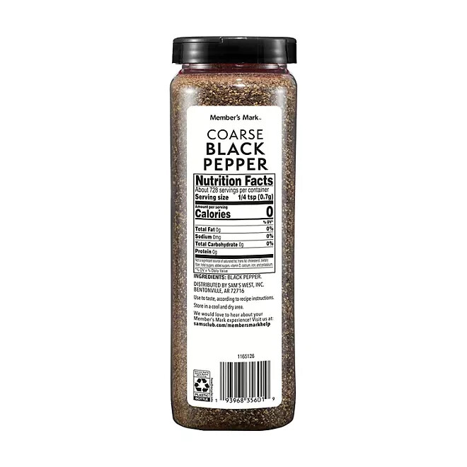 Pack of 2 Member’s Mark Restaurant Coarse Black Pepper, 18 oz