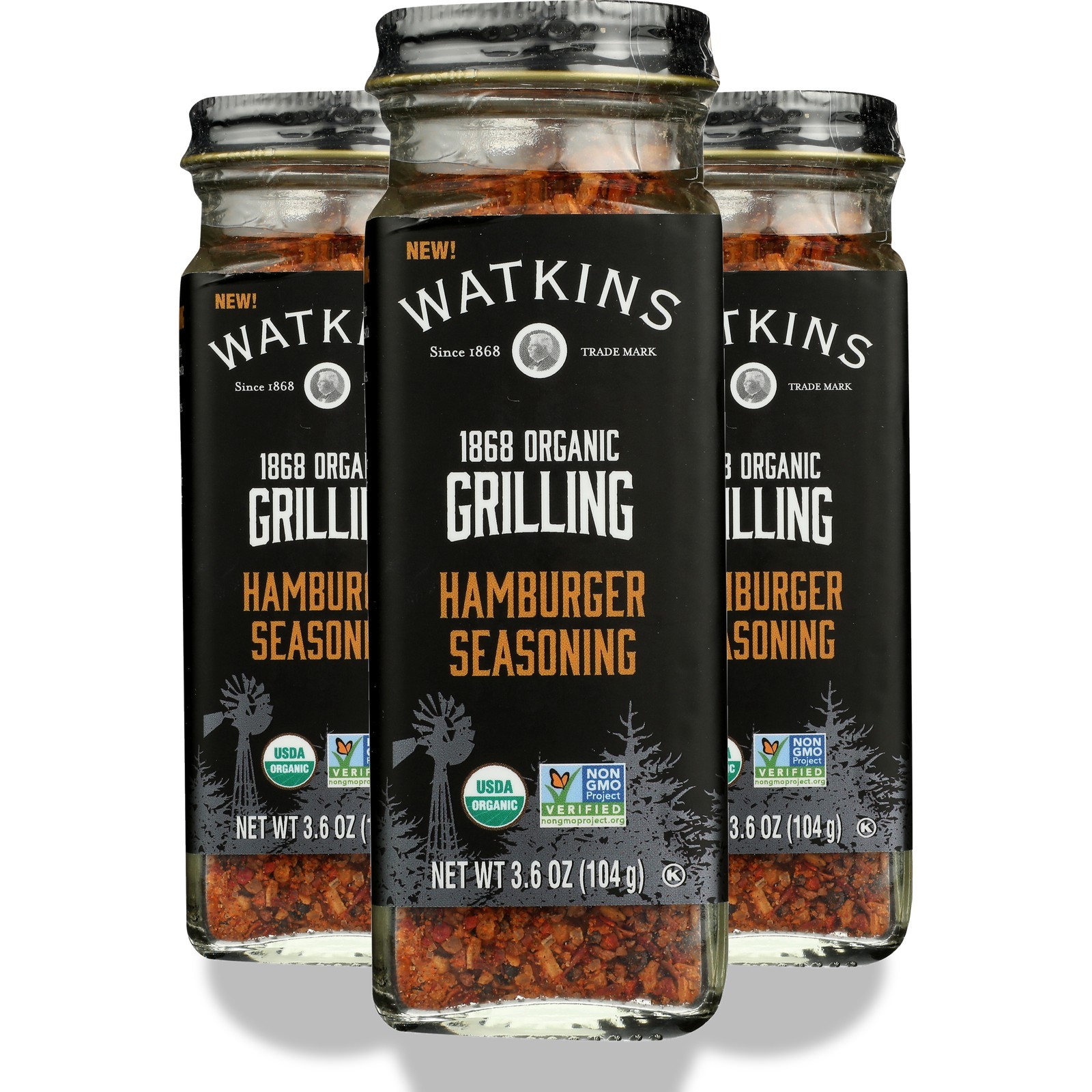 Watkins Hamburger Seasoning Organic Grilling Spice 3.6 Oz 3 Pack