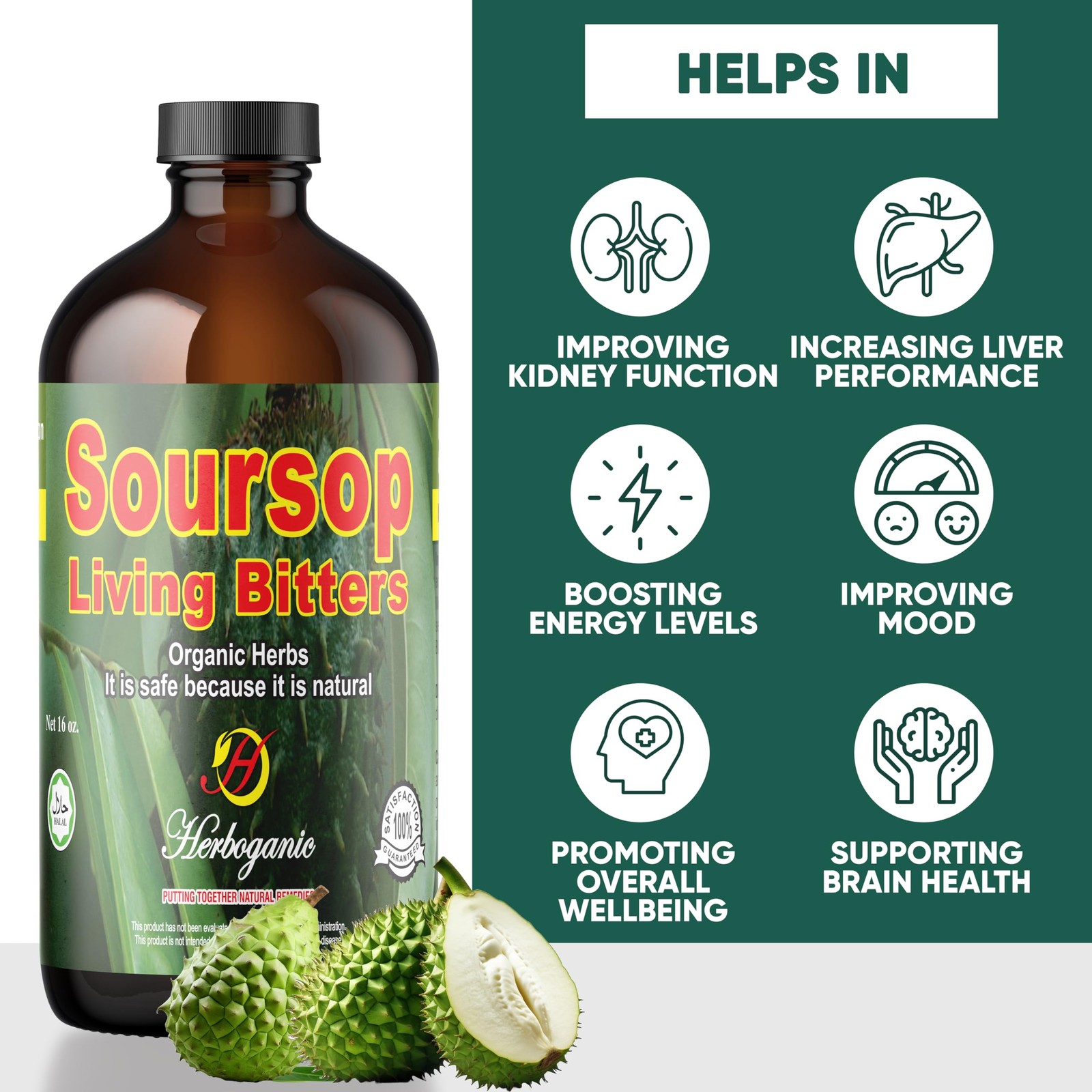 Herboganic Soursop Bitters | Promotes overall health | 8 Oz… Pack of 1