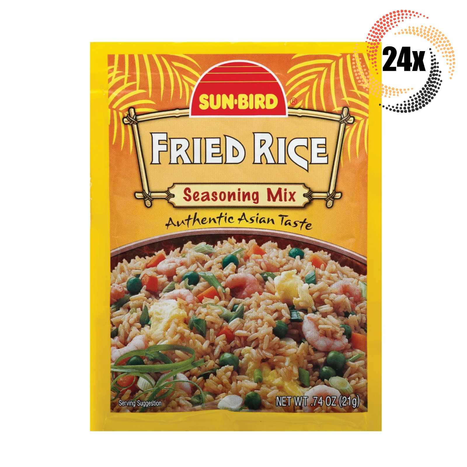 24x Packets Sun Bird Fried Rice Seasoning Mix | Authentic Asian Taste | .74oz