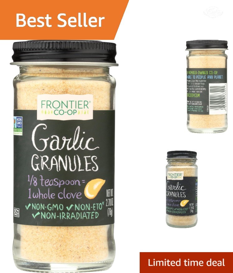 Organic Garlic Granules 2.70 oz – Flavorful Kosher Spice for Culinary Creations