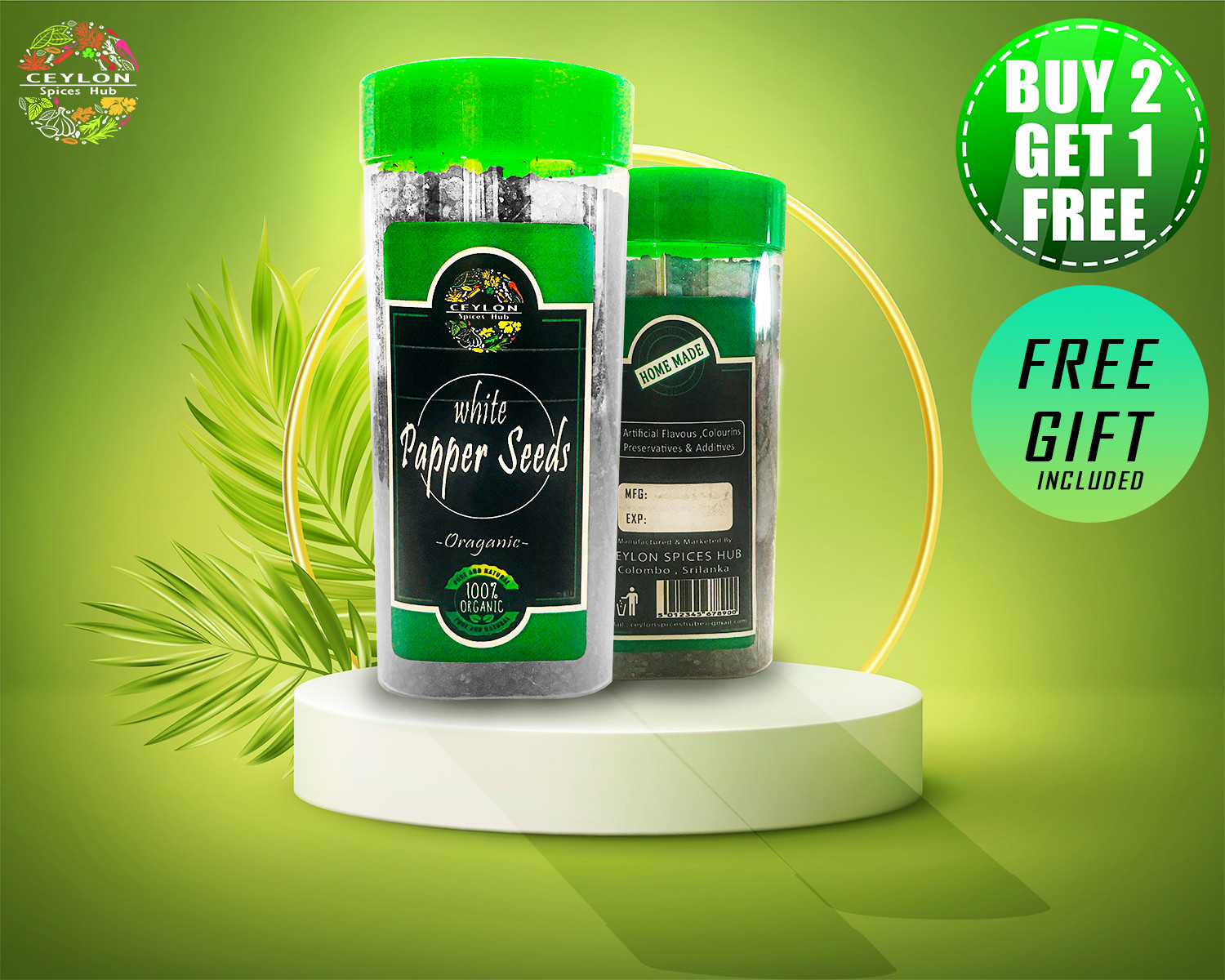 Ceylon Organic White Pepper 250g High Quality Natural Spices “Buy 2 Get 1 Free”