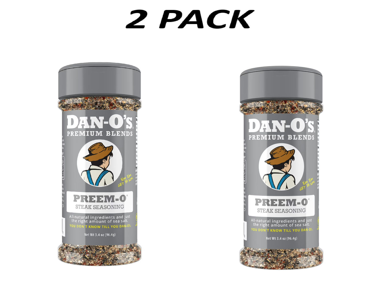 (2 Pack) Dan-O’s Preem-O Seasoning All Purpose Steak Meat 3.4 oz.