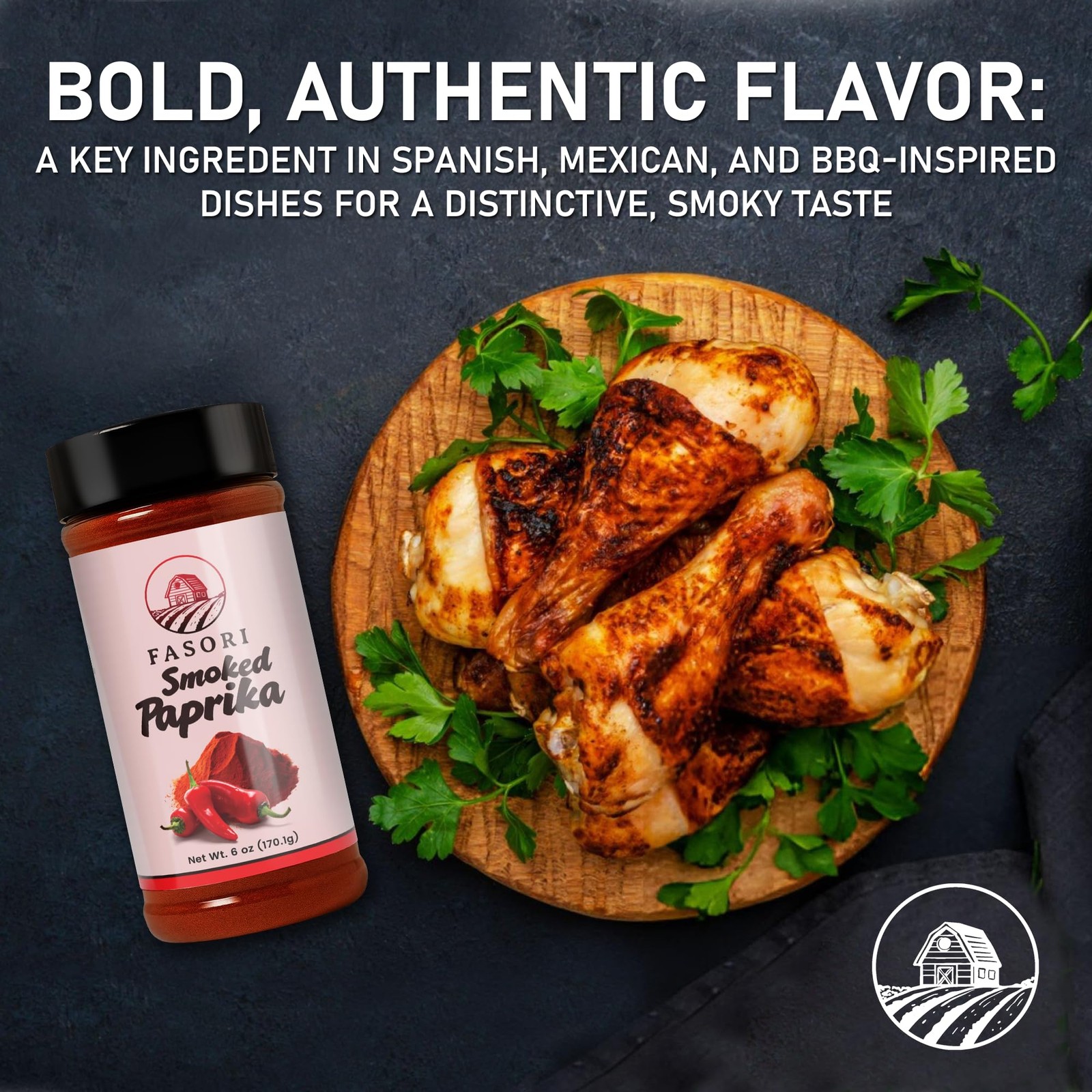 Fasori Smoked Paprika Powder 6 oz (170 g) – Oak Wood 6oz