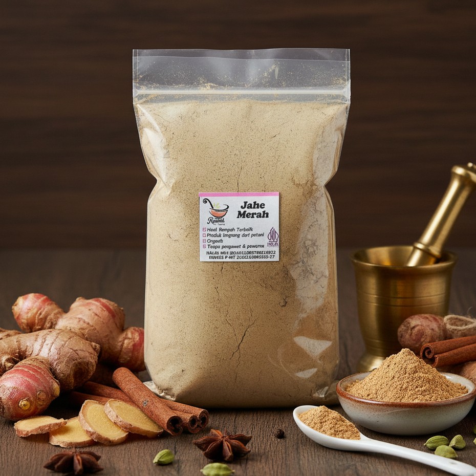 Jahe Merah Bubuk 50g Indonesian Red Ginger Powder, Mindful Cooking Aroma Ritual