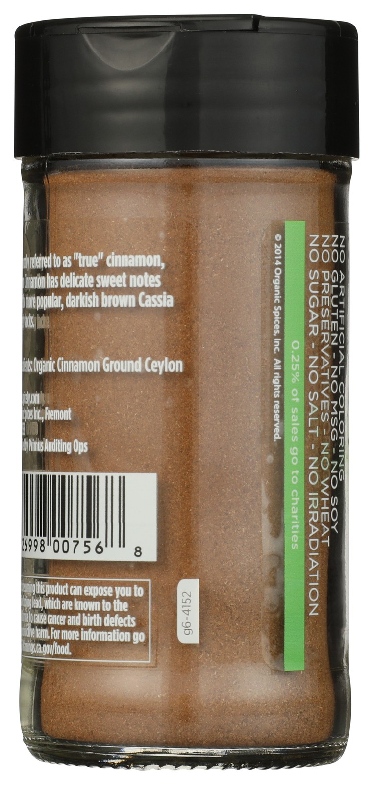 Organic Ground Ceylon Cinnamon By Spicely Organics 1.4 Oz 3 Pack