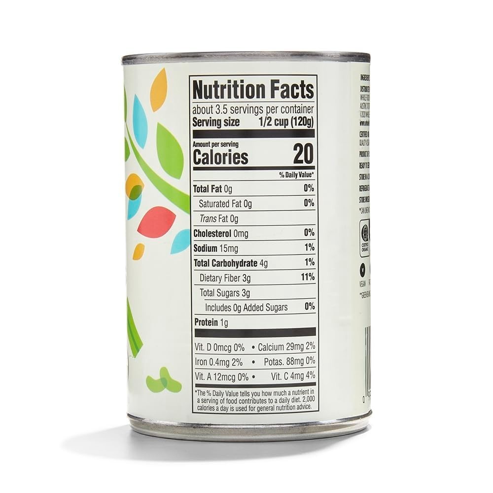 Organic Cut Green Beans, No Salt Added, 14.5 Ounce